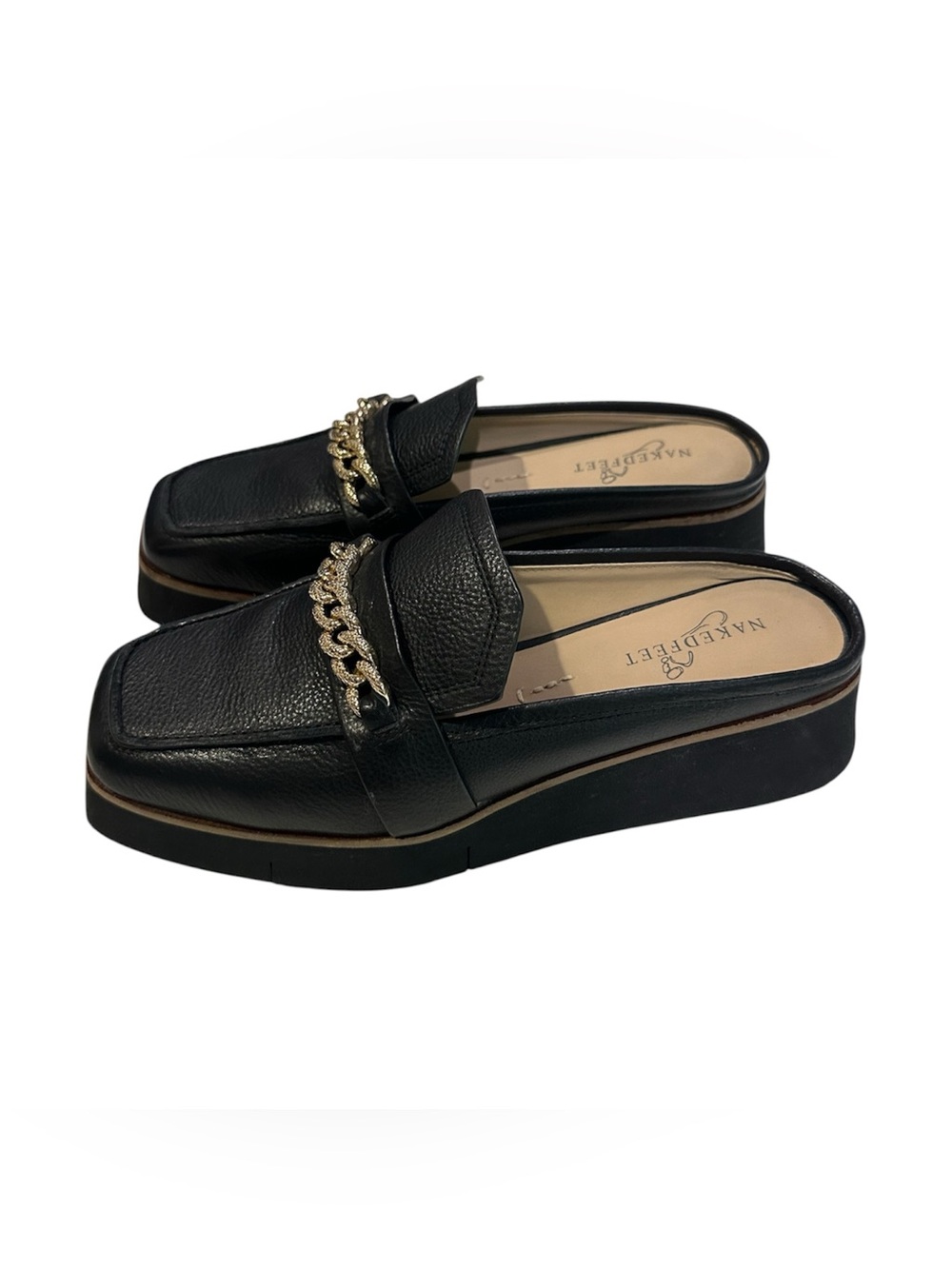 Naked Feet Elect Platform Loafer Mule Women’s 7.5 Black